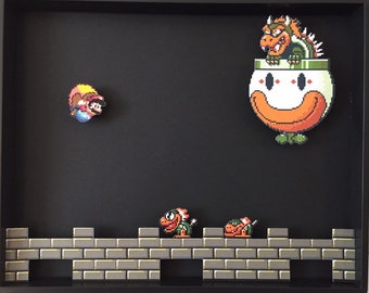 Super Mario World Shadow Box- SNES-Super Nintendo-Bowser