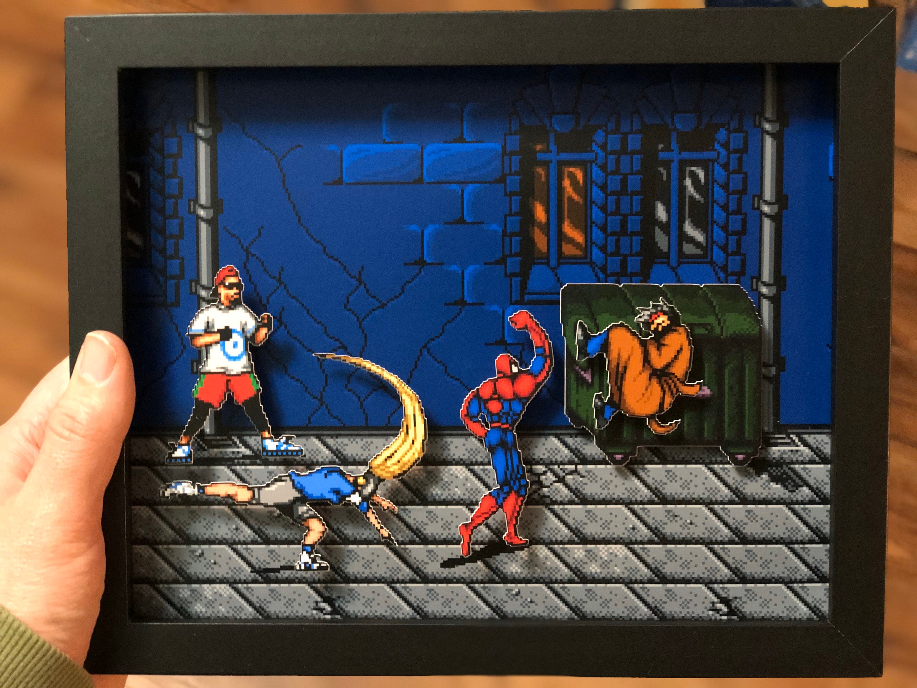 Spider man Maximum Carnage Video Game Shadow Box Sega GENESIS