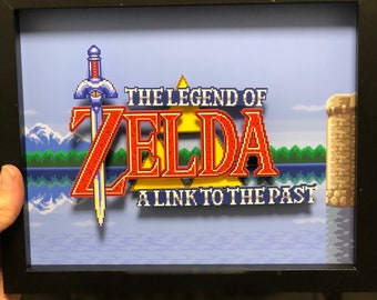 The Legend Of Zelda A Link to the Past Shadowbox- SNES- Zelda- Man Cave