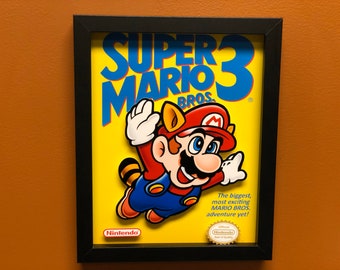 Super Mario Bros 3 Shadow Box- NES- Mario- Mario Bros- 8x10 - Etsy