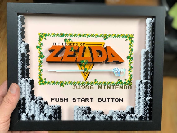 The Legend of Zelda Shadowbox Nintendo Start Screen Zelda Gifts 