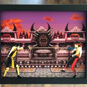 Mortal Kombat Shadow Box: Scorpion and Liu Kang Arcade Decor