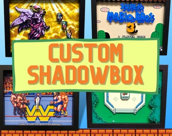 Shadowbox personnalisé | rétro | jeu vidéo | homme des cavernes