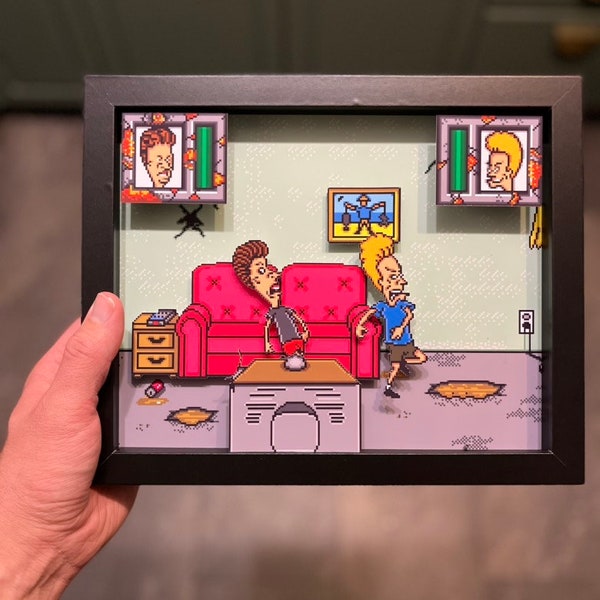 Beavis and Butthead Shadow Box- Sega- 8x10 View