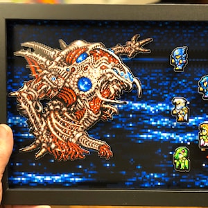 Final Fantasy 4 8x10 shadowbox / SNES / Super Nintendo / videogioco presente