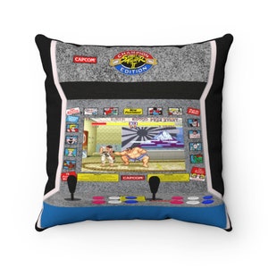 Street Fighter 2 |  Spun Polyester Square Pillow | Arcade | Retro | Champion Edition
