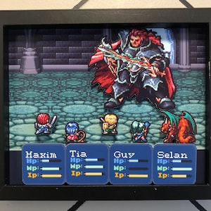 Lufia 2 3D Shadow Box | Retro RPG Art | SNES Pixel Art Wall Decor | Handcrafted Lufia II Video Game Gift for Gamers