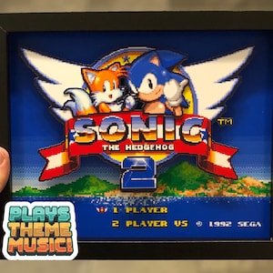 3D Sonic the Hedgehog 2 Shadow Box with Sound Button and Tails Display