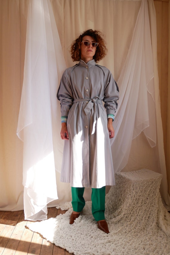 Vintage 80's midi belted trench coat 4 Seasons of