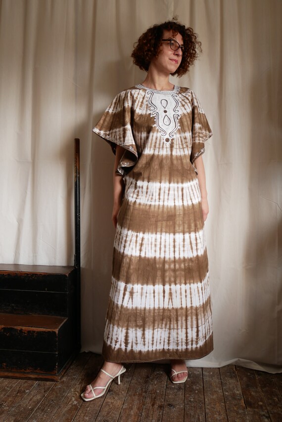 Vintage 70's handmade kaftan | Tie dye maxi hippie
