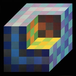 Victor Vasarely (1908-1997) &quot;TRIDIM-C&quot; Offset Litho auf Papier