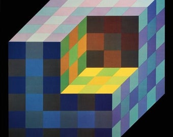 Victor Vasarely (1908-1997) "TRIDIM-C" Offset Litho on paper