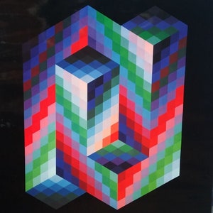 Victor Vasarely (1908-1997) &quot;VAAR&quot; Originele heliogravure op papier