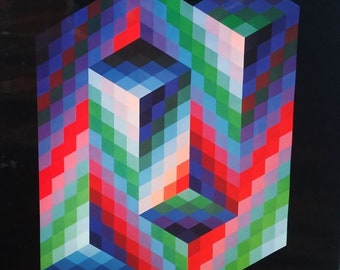 Victor Vasarely (1908-1997) "VAAR" Original heliogravyr på papier