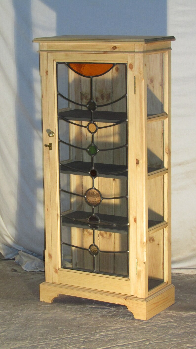 Pine Display Cabinet Or Bookcase Glazed With The Planets Etsy