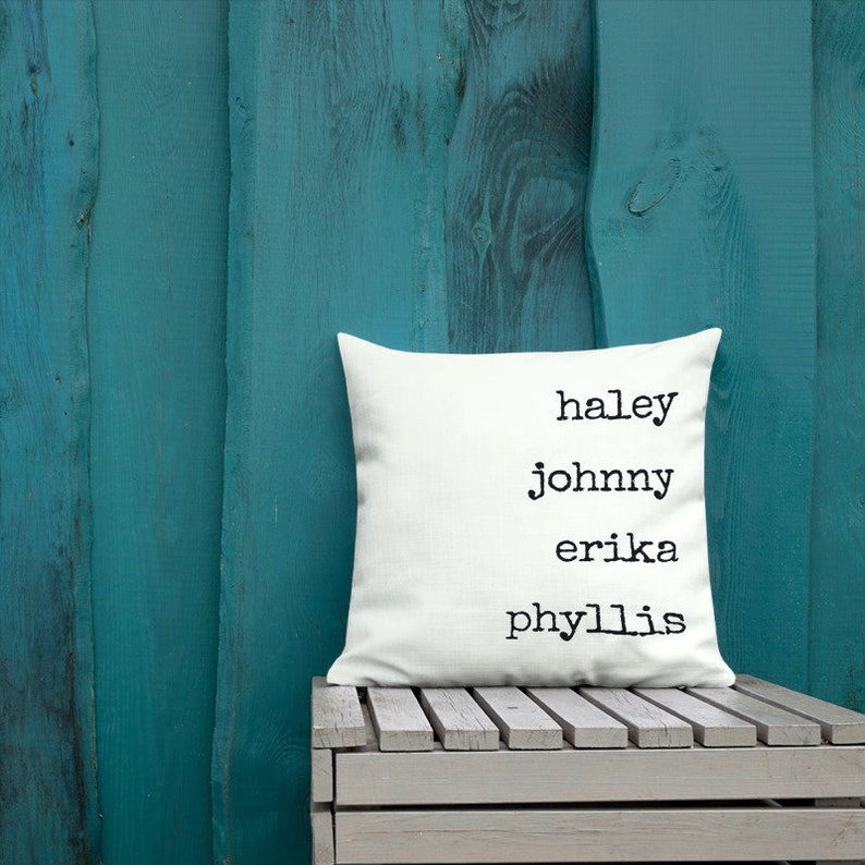 Family Names Throw Pillows Personalized Name Cushion Covers Etsy