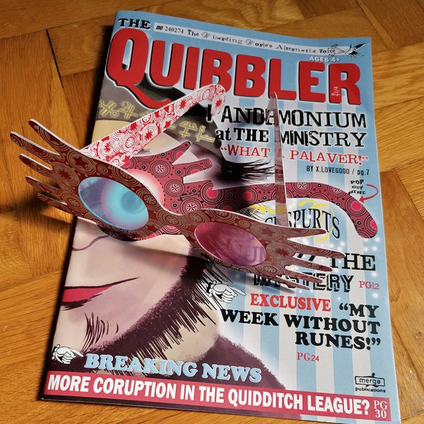 Quibbler magazine with interior pages Luna Lovegood Spectrespecs Luna Lovegood Glasses Luna Spectrespecs Lovegood paper cardboard glasses