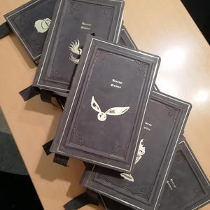Leather Bound Wizard Magic Book Set, Gold Foil Embossed, master soul binding harry to buy handmade craft smell genuine leather potter art image 2