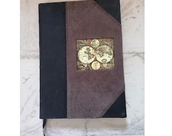 Diario de cuero hecho a mano: Libro de las Sombras con páginas teñidas con té antiguo