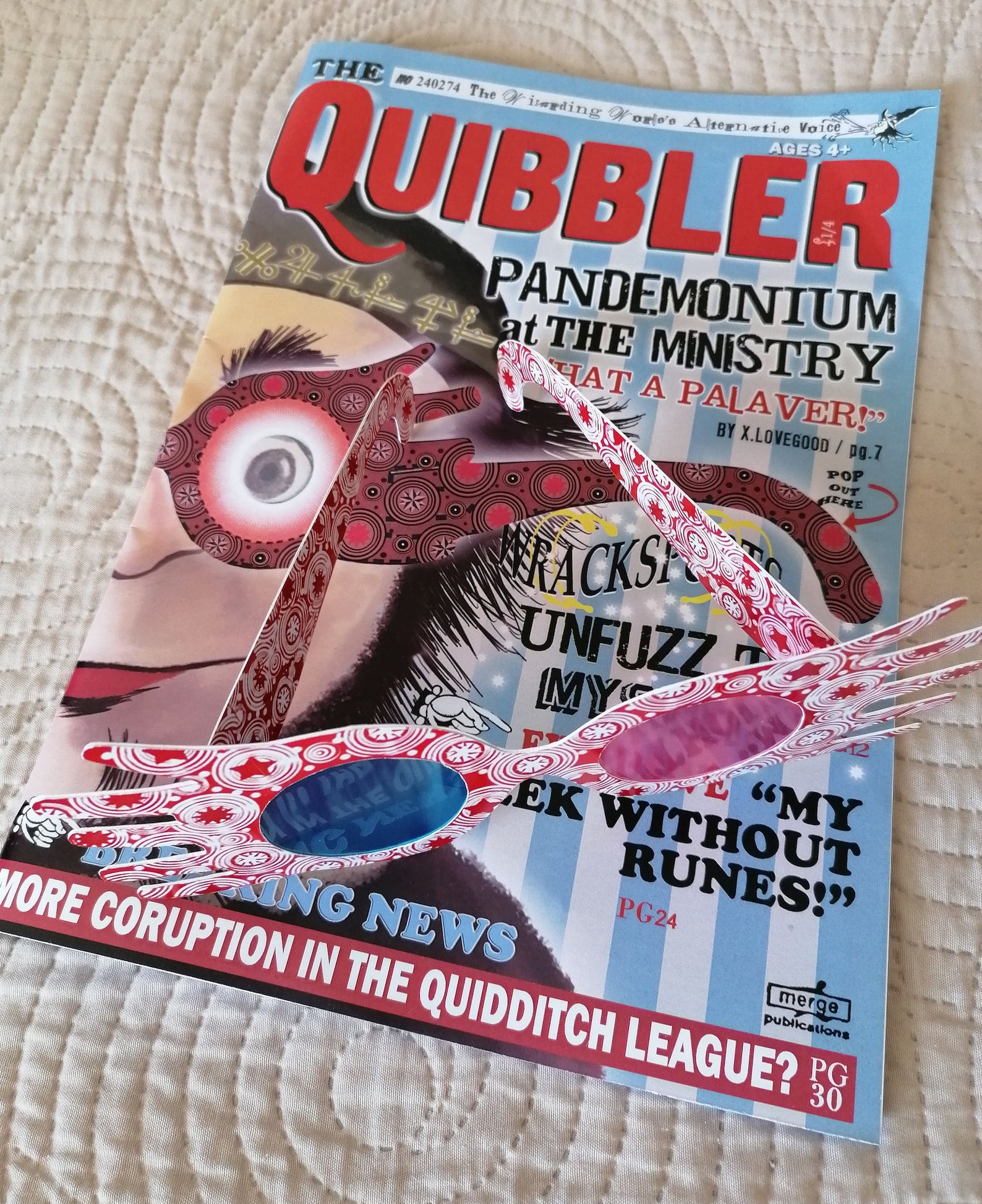 Quibbler magazine with interior pages Luna Lovegood Etsy