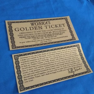 Chocolate Factory Golden Ticket replica Double sided