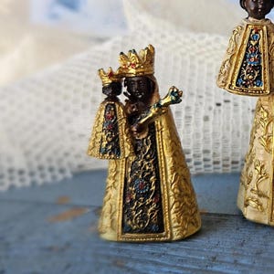 Miniatur 4 cm schwarze Madonna Figur Statue