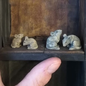 Set of 2 Miniature Mice Mouse Rats Rat Witch House Fantasy Miniature Witch 2 pieces in different poses - choose small or large