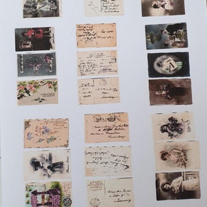NO DIGITALE, foglio di CARTA vera con Cartoline antiche Cartoline Ricordi Miniature Carte antiche Foto