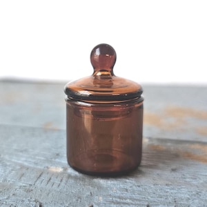Frasco de boticario de vidrio marrón en miniatura: Poción de bruja de casa de muñecas (3 cm)