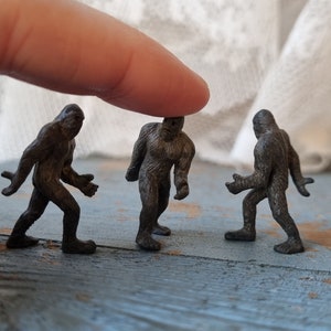 Miniature Bigfoot  3 x for Miniature crafts. Sasquatch Dollhouse, Micro, diorama, book nook - 3 pieces