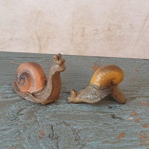 Set of 2 Miniature Snails Witch House Fantasy Miniature Witch 2 pieces in different poses Snails Fairy Garden