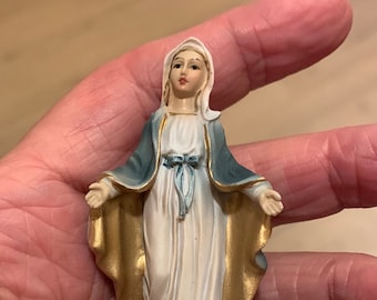Miniature madonna 7 cm figurine statue polyresin