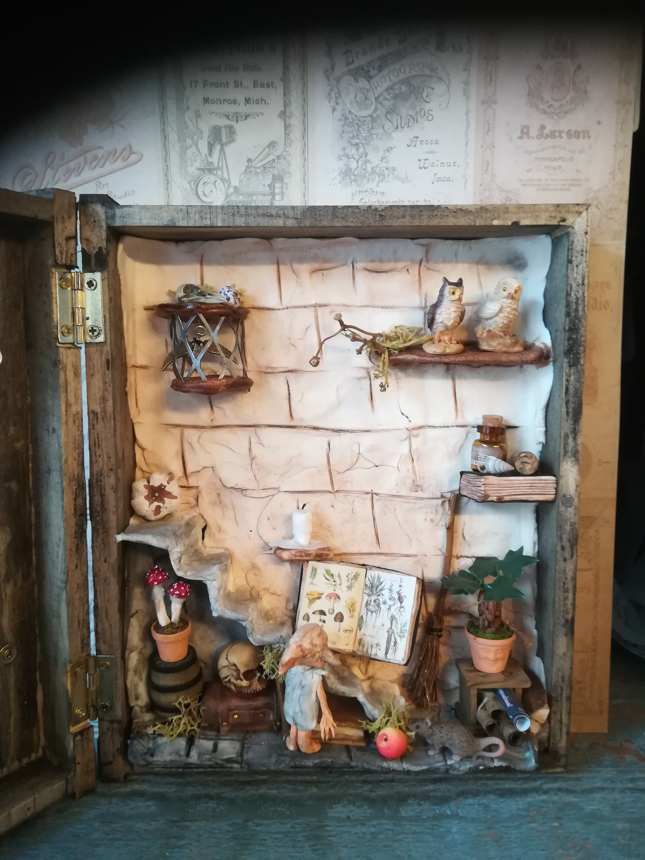 Wizard Style Shadow Box Book Nook Miniature Witch Book Diorama Etsy