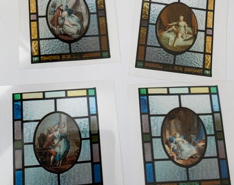 Dollhouse erotic stained glass effect window