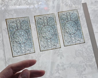 3 Dollhouse stained glass effect windows