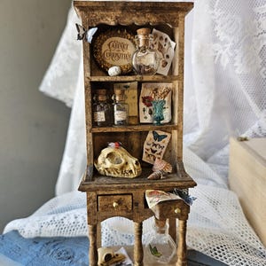 Miniature Cabinet of Curiosities - Wizard Witch Miniature Cabinet - Miniature Oddities Wunderkammer
