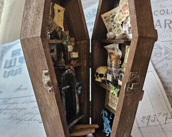 Wooden Coffin Small Decoration Mini Coffin Model Wood Furniture 1