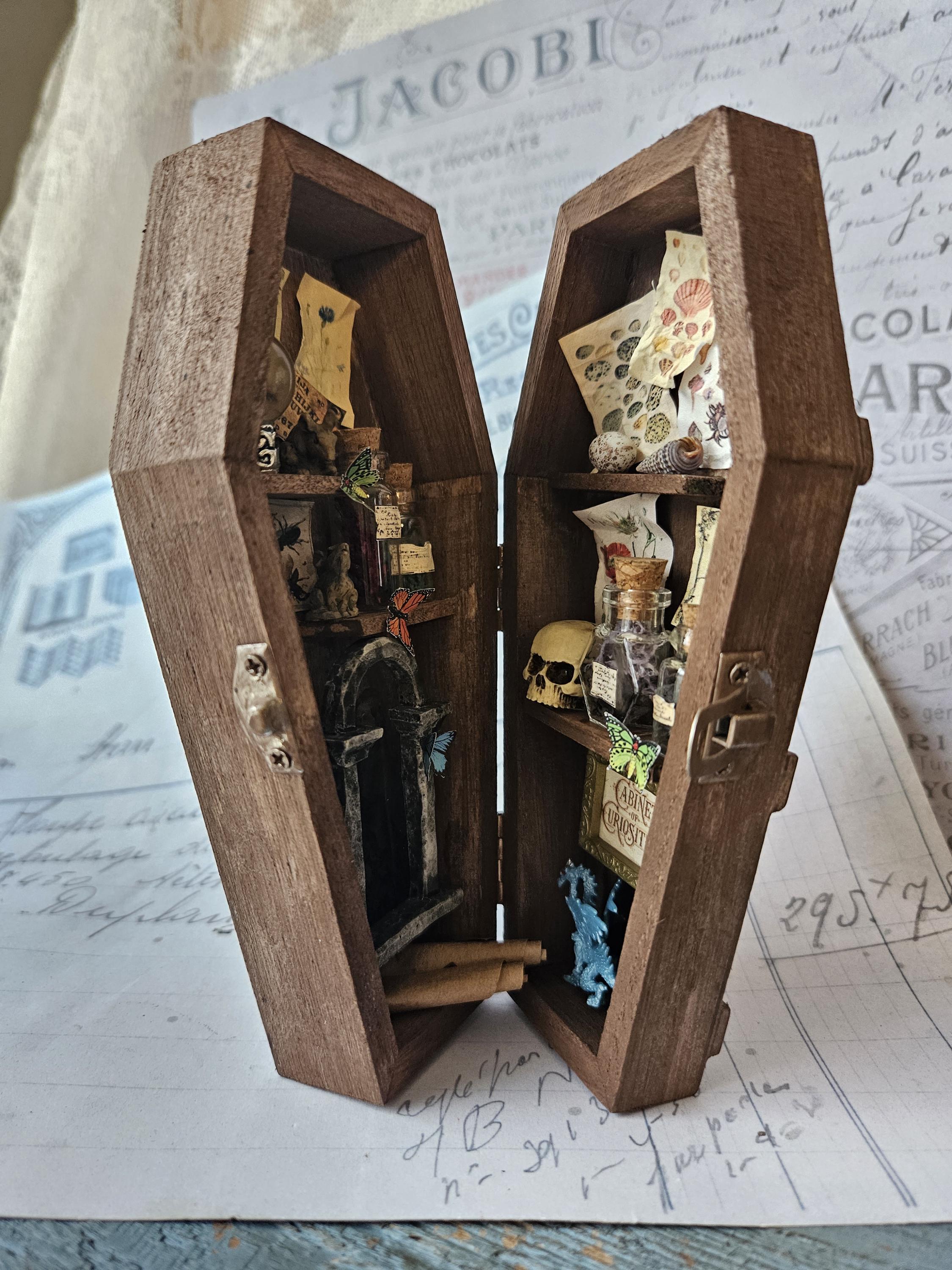 Wooden Coffin Small Decoration Mini Coffin Model Wood Furniture 1