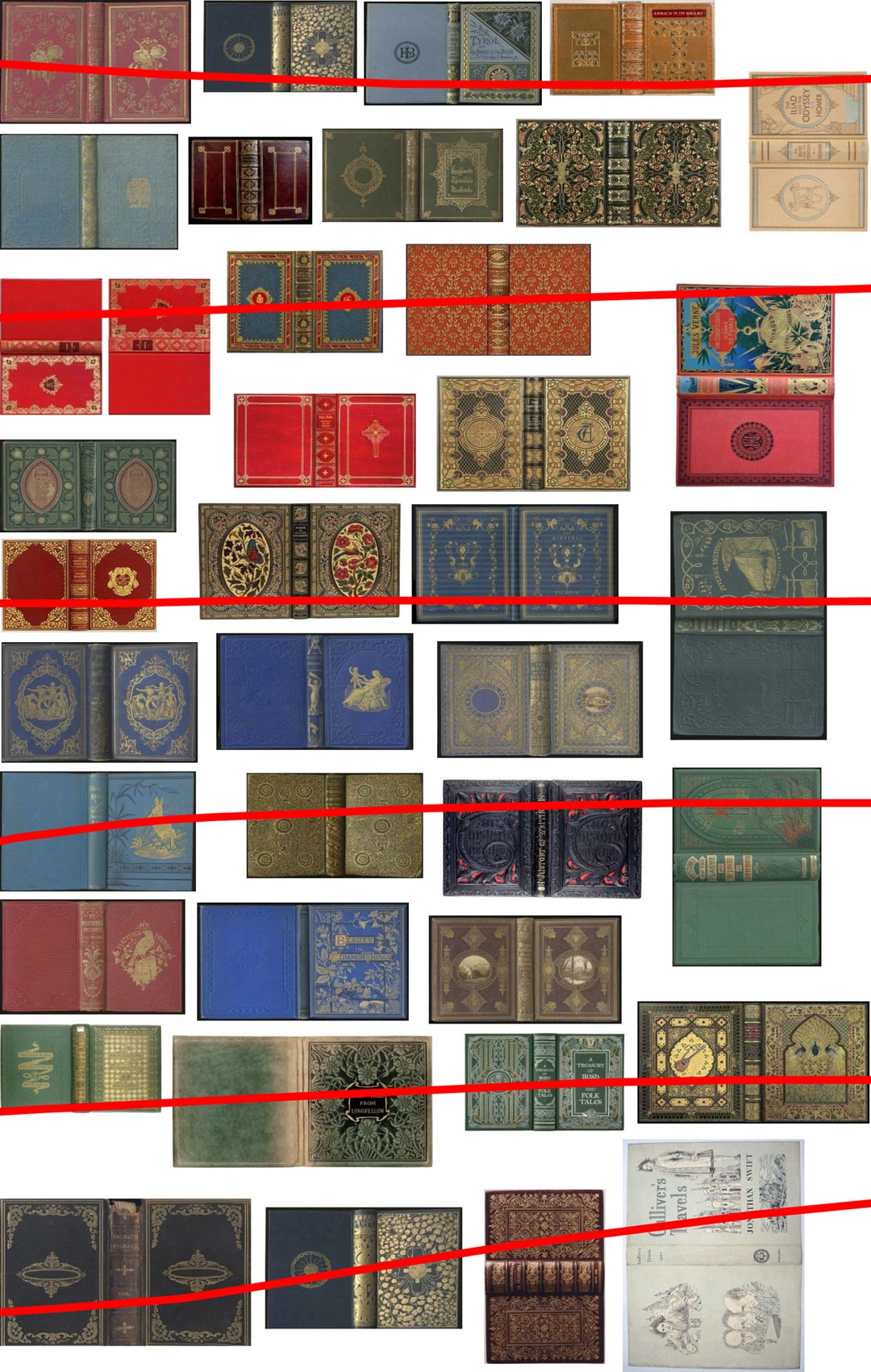 Dollhouse Book Covers, Digital Download Sheet 1 PDF Sheet Filled With ...