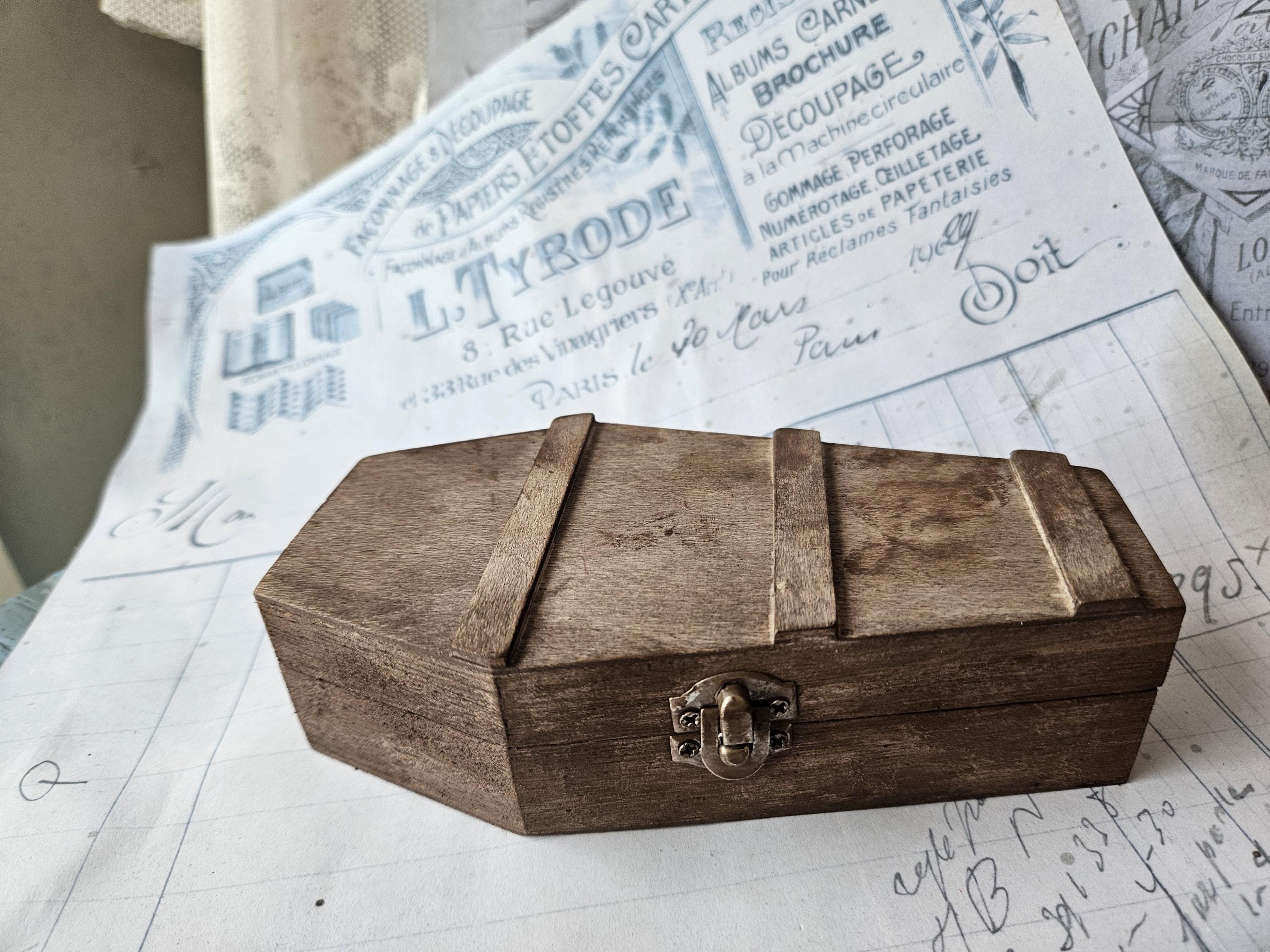 Wooden Coffin Small Decoration Mini Coffin Model Wood Furniture 1