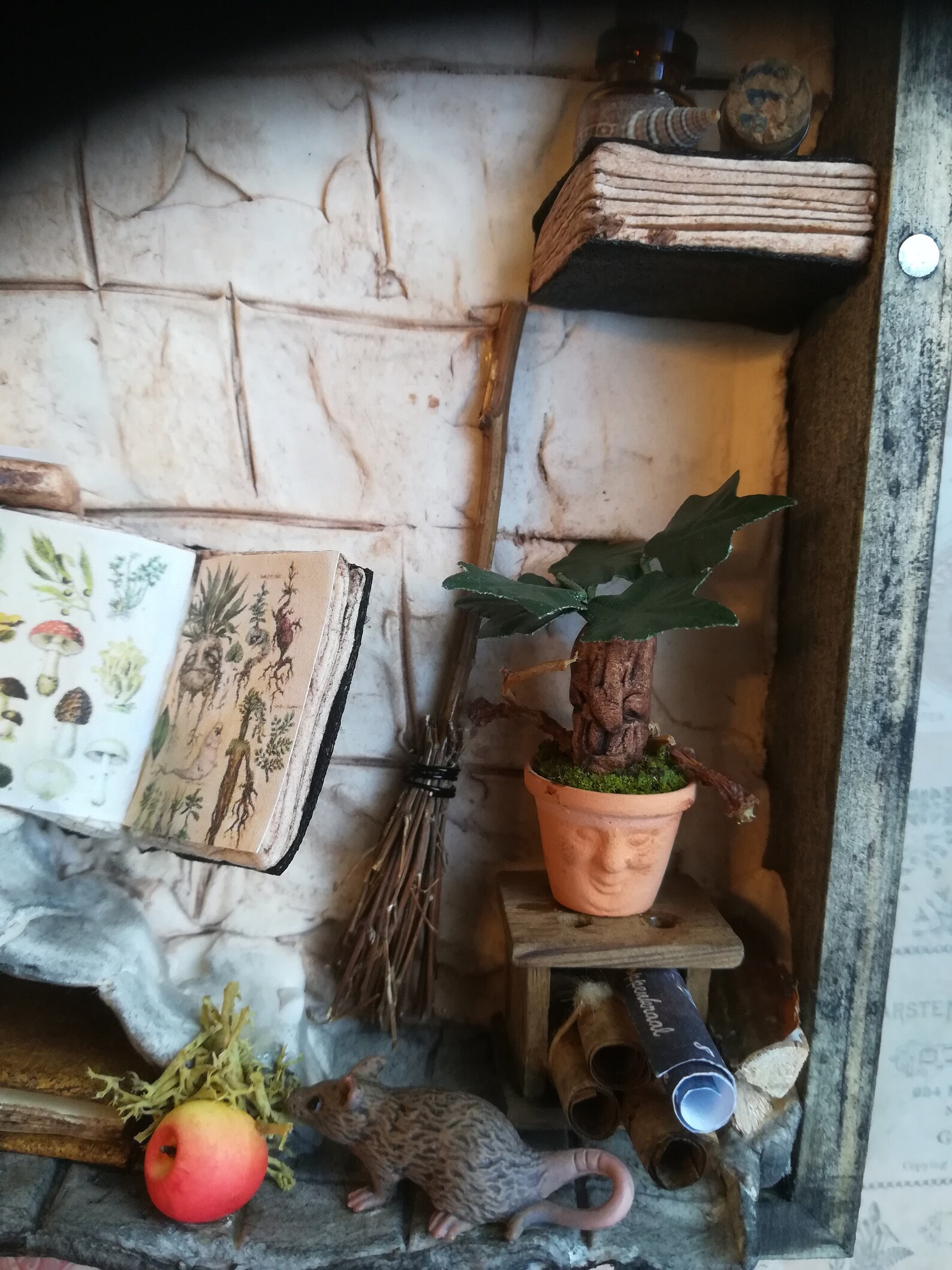 Wizard Style Shadow Box Book Nook Miniature Witch Book Diorama Etsy