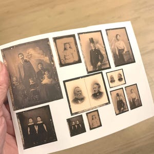 NO DIGITAL , real PAPER sheet with ghost Antique Photos Photograph Miniature Antique photo