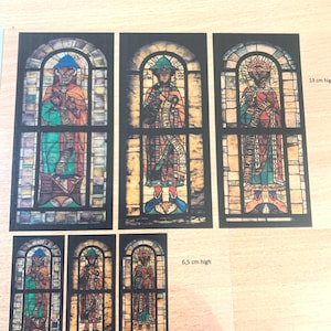 Medieval Dollhouse stained glass window church nr 1