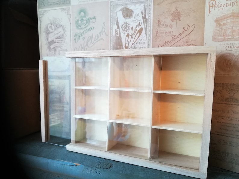 Wooden Display Box 9 Compartments. With a Glass Sliding Lid Etsy UK