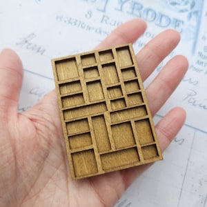 Scatola espositiva in legno - Miniature per case delle bambole - per mini gabinetti delle curiosità
