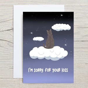 Mi dispiace per il tuo biglietto d'auguri per la perdita (piegato) con busta, biglietto disegnato a mano, biglietto di perdita per animali domestici, biglietto di simpatia per animali domestici