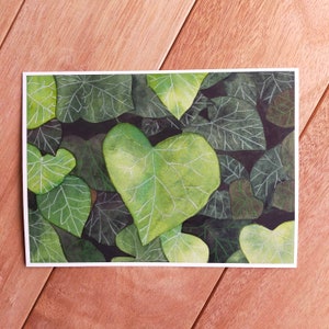 Watercolor ivy painting, original watercolor art, original aquarel, leaves artwork, leaves picture, ivy illustration, aquarel