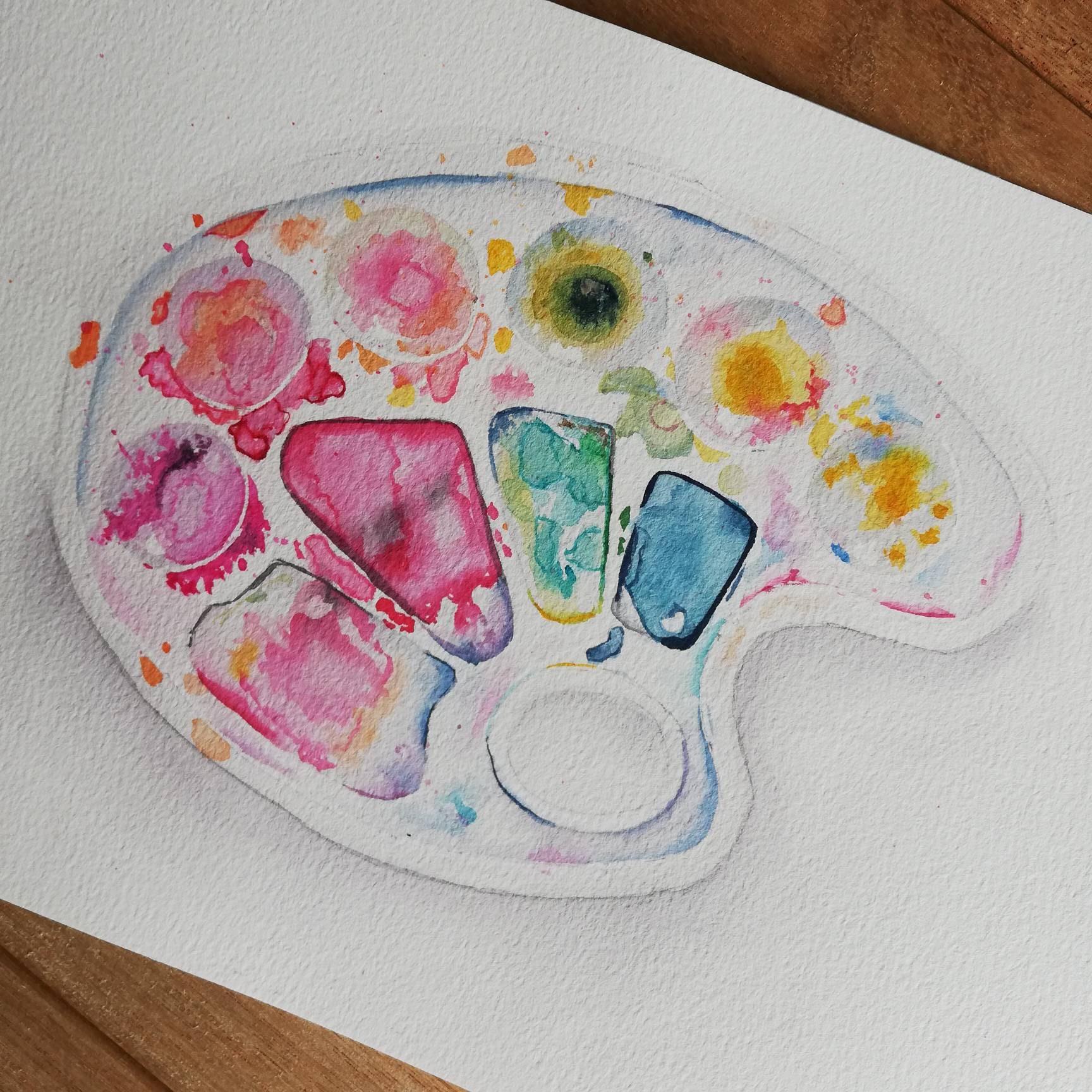 Messy Palette Watercolor Painting Original Watercolor Art - Etsy UK