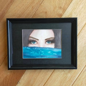 Original watercolor painting, portrait painting, watercolor portrait, girl painting, blue eyes, watercolor girl