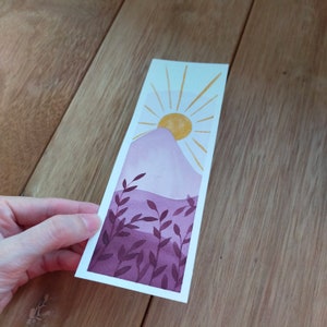 Watercolor Bookmark, Original Watercolor Painting, Purple Bookmark